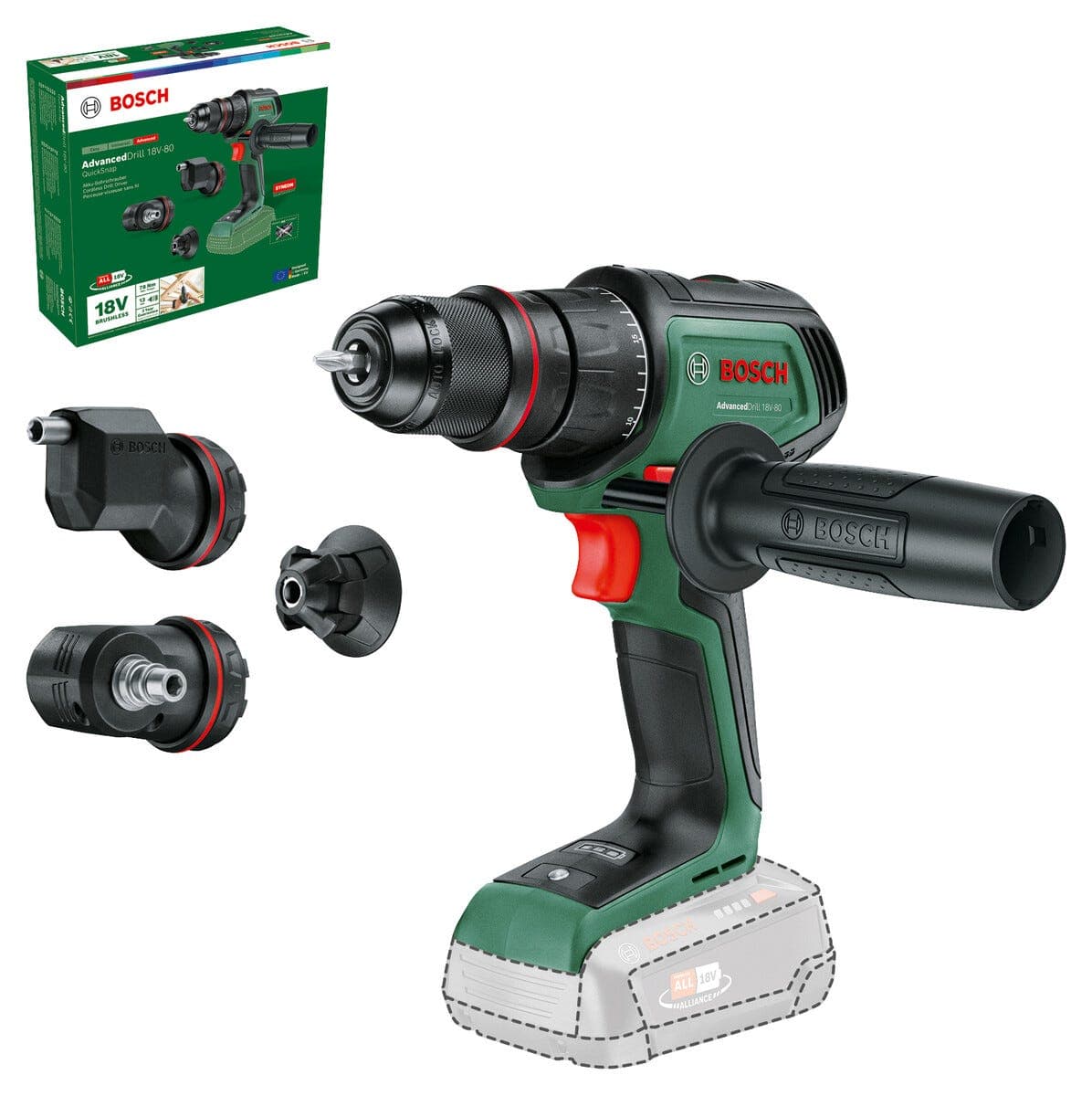 Clas Ohlson Bosch AdvancedDrill 18V-80 QuickSnap skruvdragare produktbild
